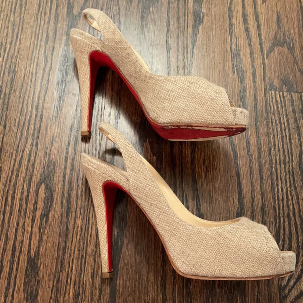 Christian Louboutin Sling-Back Platform EU 39 US 9 - Picture 2 of 7